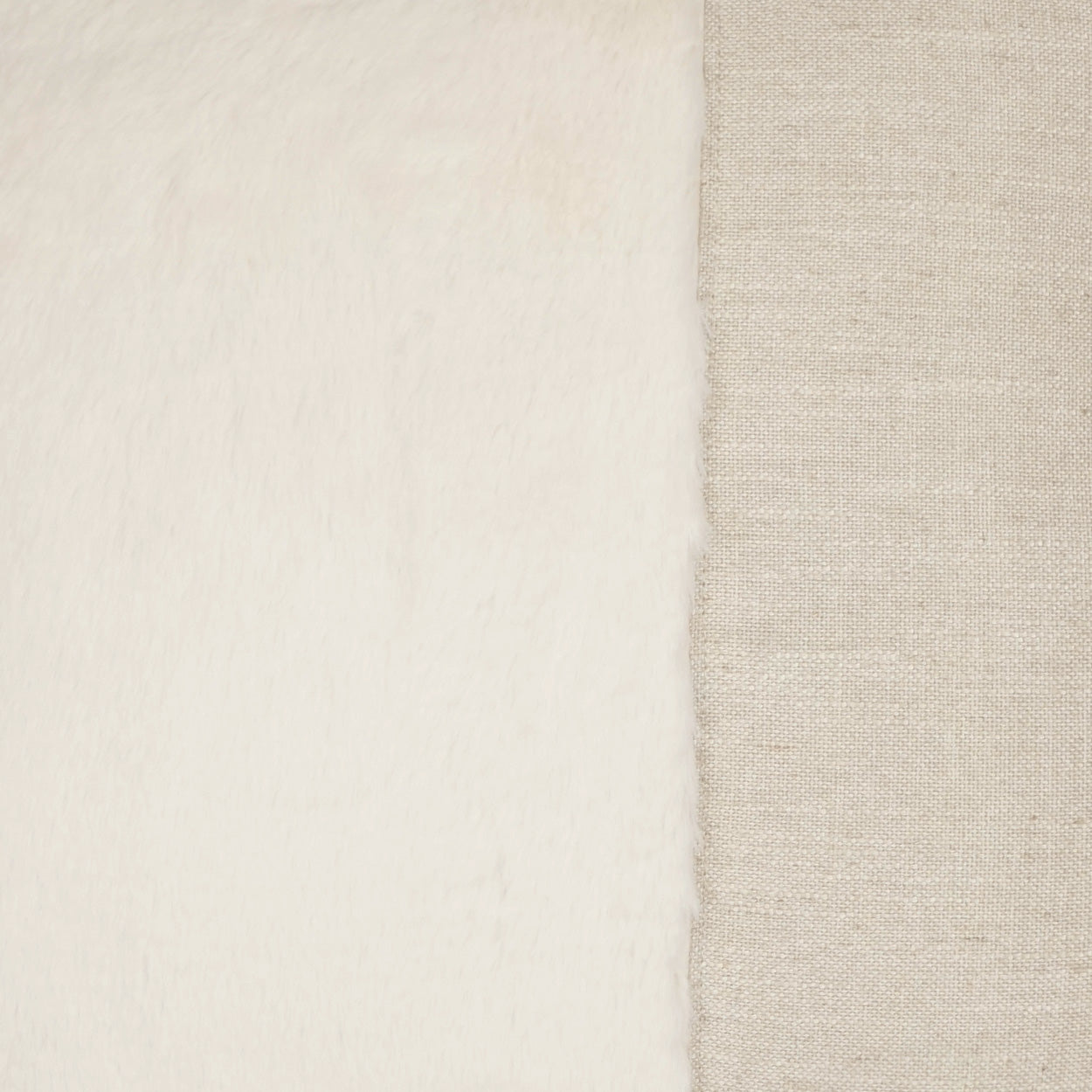 D.V. KAP HOME   24" x 24" St. Moritz Pillow - Cream Faux Fur, Transitional    - 3599-C-2424