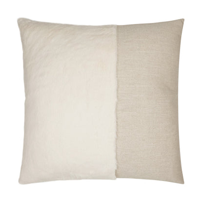 D.V. KAP HOME   24" x 24" St. Moritz Pillow - Cream Faux Fur, Transitional    - 3599-C-2424