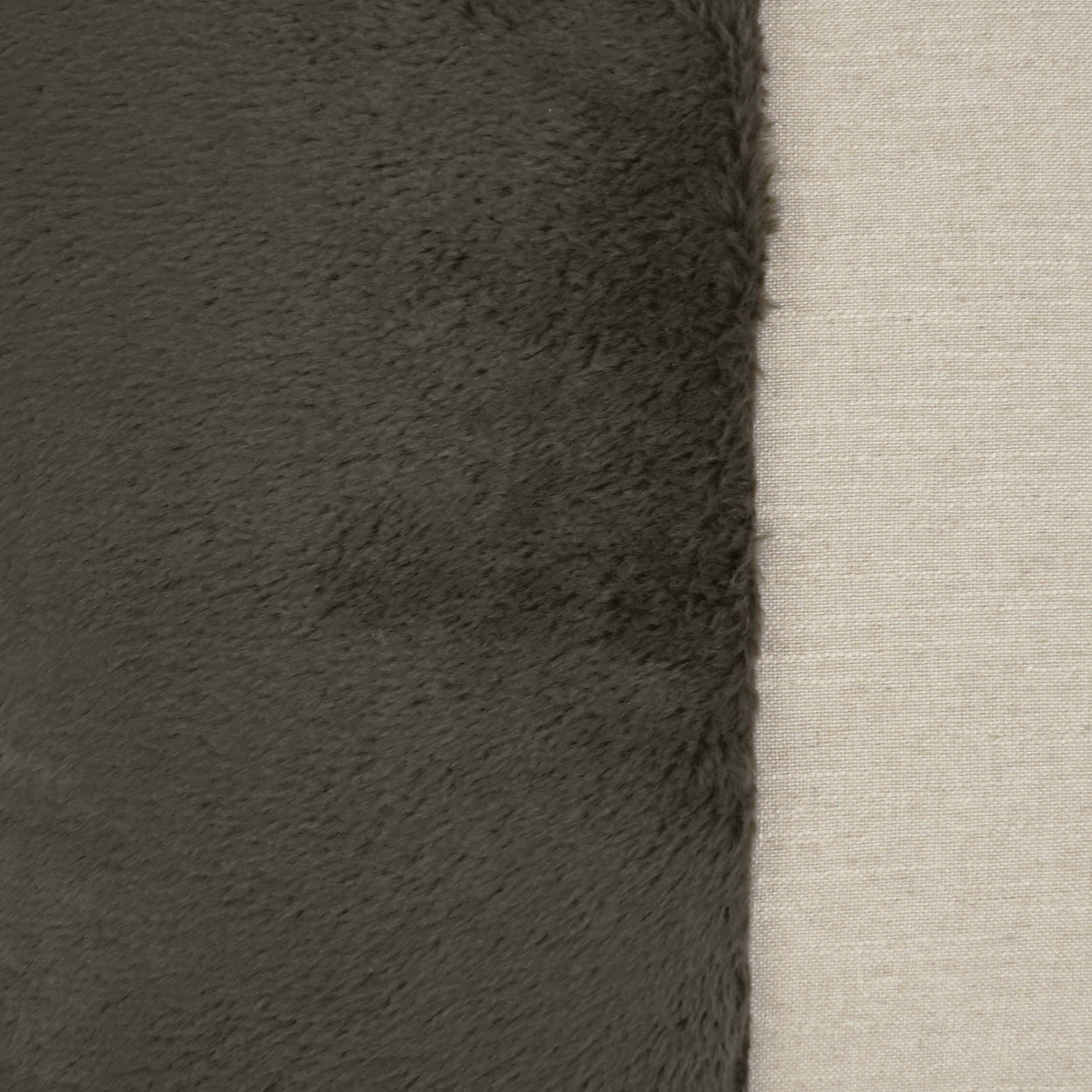 D.V. KAP HOME   24" x 24" St. Moritz Pillow - Grey Brown Faux Fur, Transitional    - 3599-GB-2424