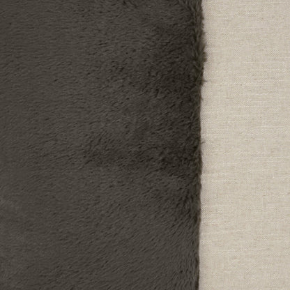 D.V. KAP HOME   24" x 24" St. Moritz Pillow - Grey Brown Faux Fur, Transitional    - 3599-GB-2424