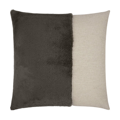D.V. KAP HOME   24" x 24" St. Moritz Pillow - Grey Brown Faux Fur, Transitional    - 3599-GB-2424