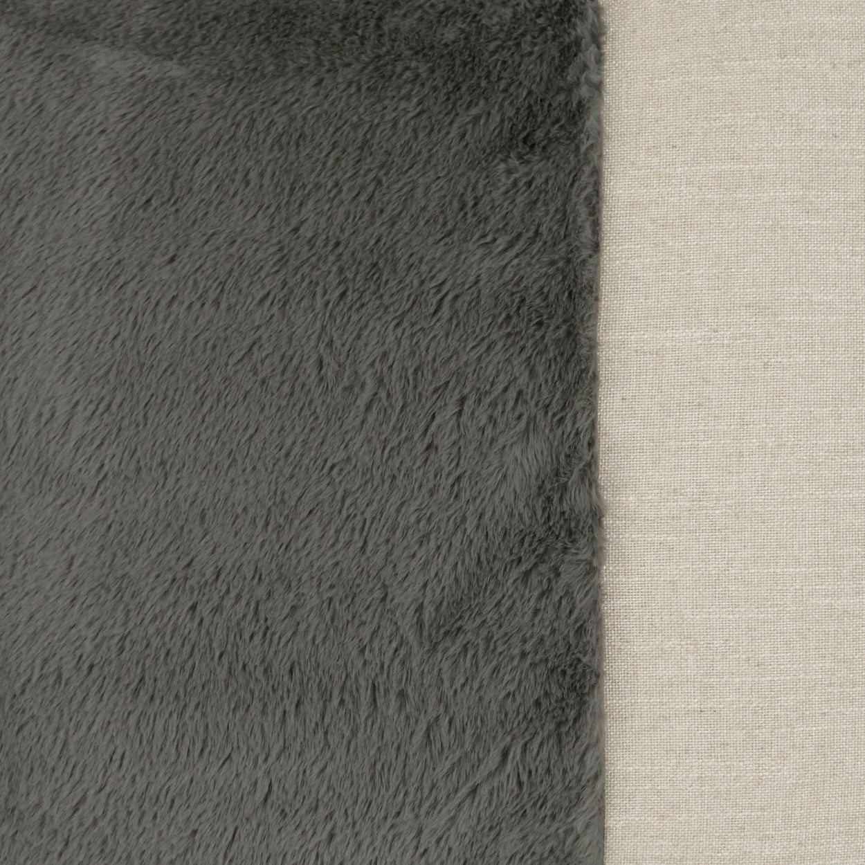 D.V. KAP HOME   24" x 24" St. Moritz Pillow - Steel Faux Fur, Transitional    - 3599-ST-2424