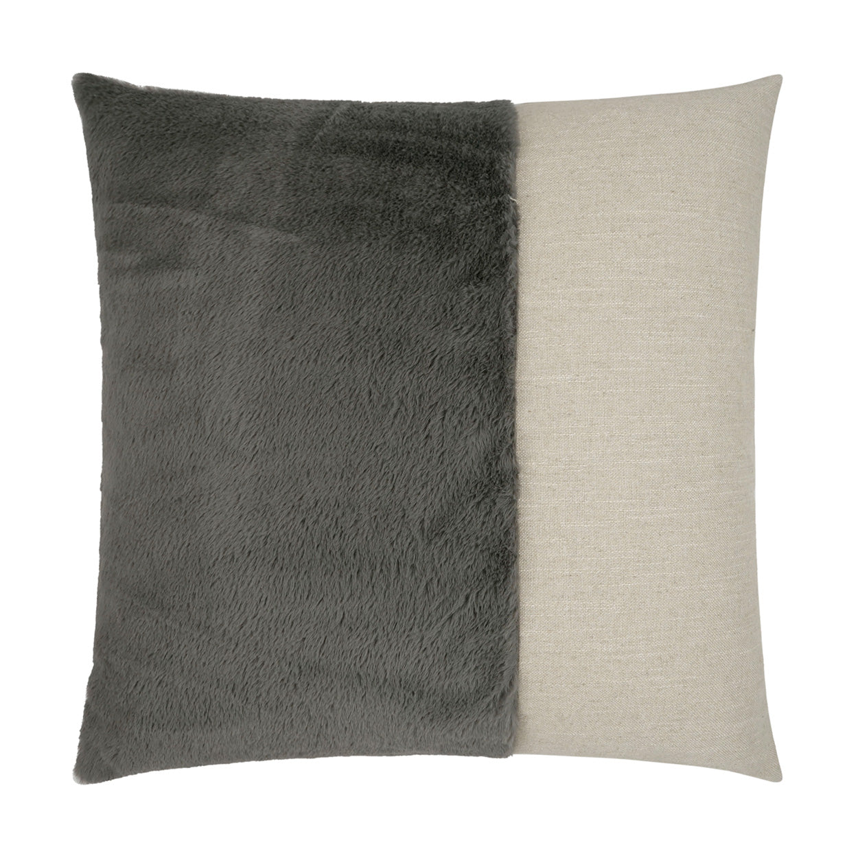 D.V. KAP HOME   24" x 24" St. Moritz Pillow - Steel Faux Fur, Transitional    - 3599-ST-2424
