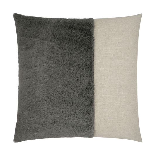 D.V. KAP HOME   24" x 24" St. Moritz Pillow - Steel Faux Fur, Transitional    - 3599-ST-2424