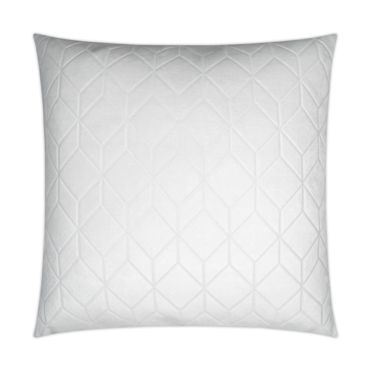 D.V. KAP HOME   24" x 24" Cologne Pillow - White Solid, Transitional, Farmhouse, Geometric    - 3601-W-2424