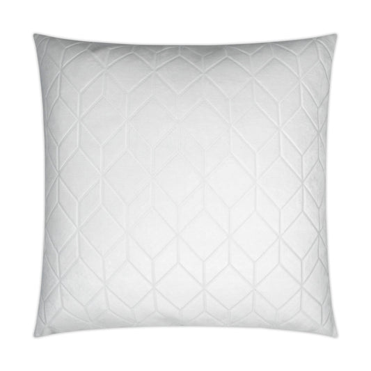D.V. KAP HOME   24" x 24" Cologne Pillow - White Solid, Transitional, Farmhouse, Geometric    - 3601-W-2424