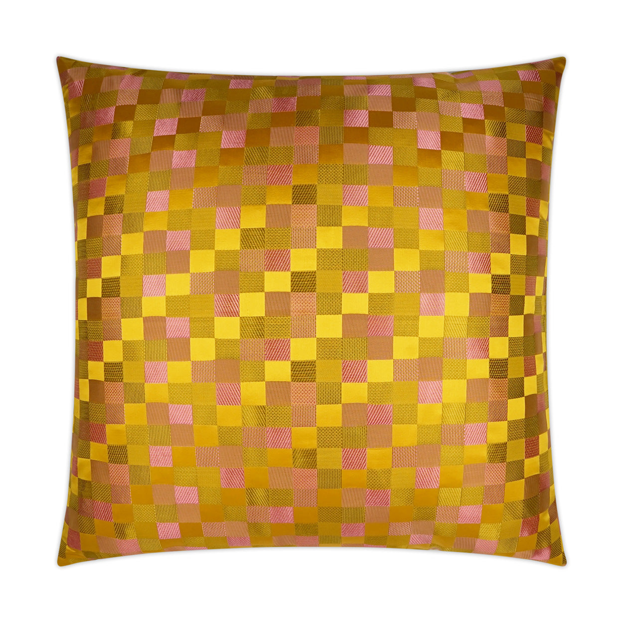 D.V. KAP HOME   24" x 24" Cubit Pillow - Gold Modern, Plaid - Check    - 3604-G-2424