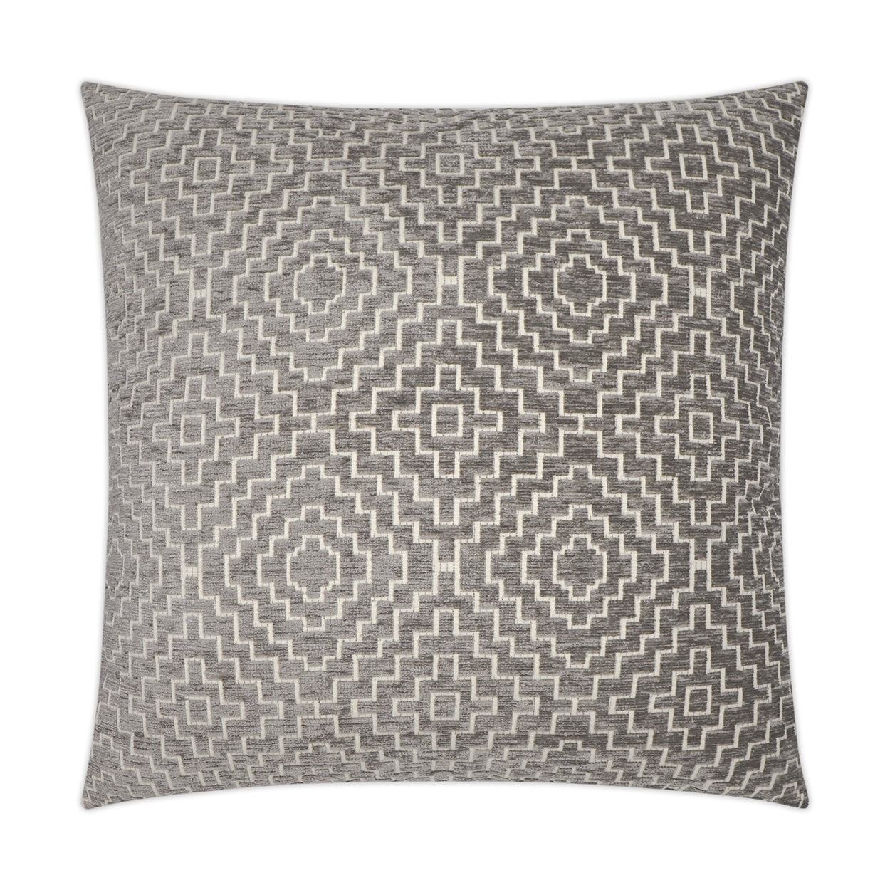 D.V. KAP HOME   24" x 24" Tile Pillow - Mushroom Global, Transitional    - 3607-M-2424