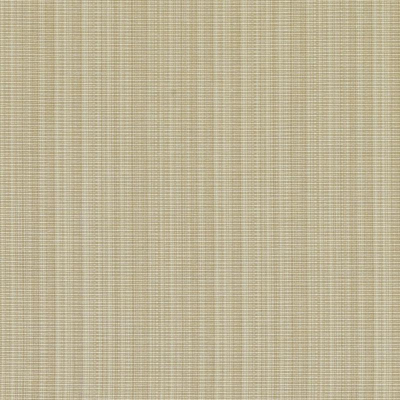 Beige woven fabric with subtle vertical stripes and crosshatch texture; linen-style upholstery textile.