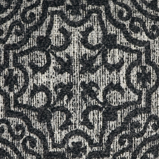 D.V. KAP HOME 3609-YARD Linz Fabric Traditional   Black, Grey   - Linz