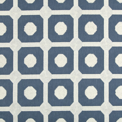 KRAVET BASICS EMBROIDERY GEOMETRIC BLUE,WHITE,   - 36133.51.0