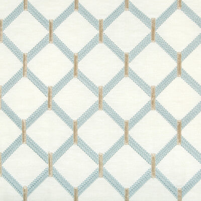 KRAVET BASICS EMBROIDERY GEOMETRIC WHITE,SPA,BLUE   - 36136.15.0