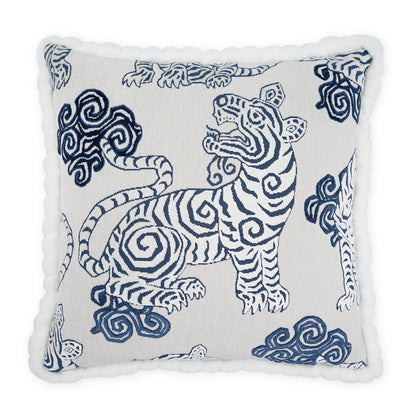 D.V. KAP HOME   24" x 24" Akbar Pillow - Blue Novelty    - 3622-B-2424