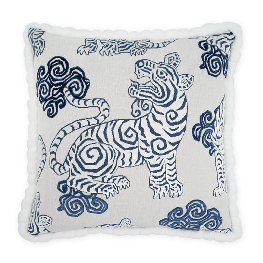 D.V. KAP HOME   24" x 24" Akbar Pillow - Blue Novelty    - 3622-B-2424