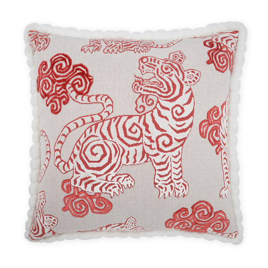 D.V. KAP HOME   24" x 24" Akbar Pillow - Coral Novelty    - 3622-C-2424