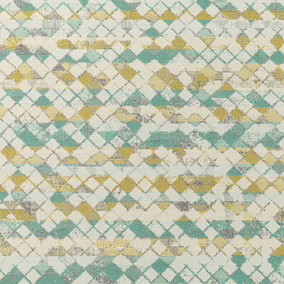 KRAVET CONTRACT CRYPTON GEOMETRIC YELLOW,TURQUOISE,WHITE   - 36267.413.0