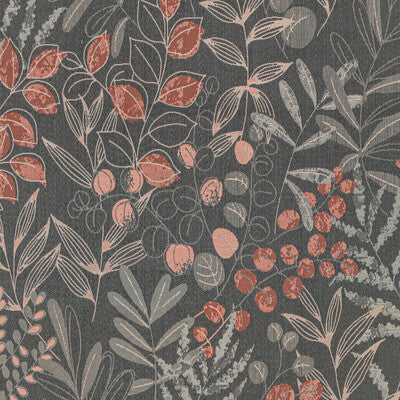 KRAVET CONTRACT CRYPTON BOTANICAL & FLORAL CHARCOAL,CORAL,WHITE   - 36274.1211.0