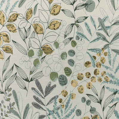 KRAVET CONTRACT CRYPTON BOTANICAL & FLORAL TEAL,GOLD,WHITE   - 36274.135.0