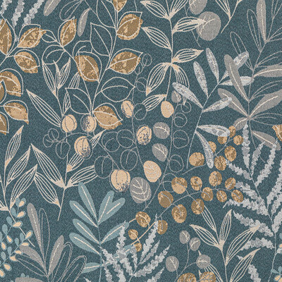 KRAVET CONTRACT CRYPTON BOTANICAL & FLORAL DARK BLUE,GOLD,BLUE   - 36274.540.0