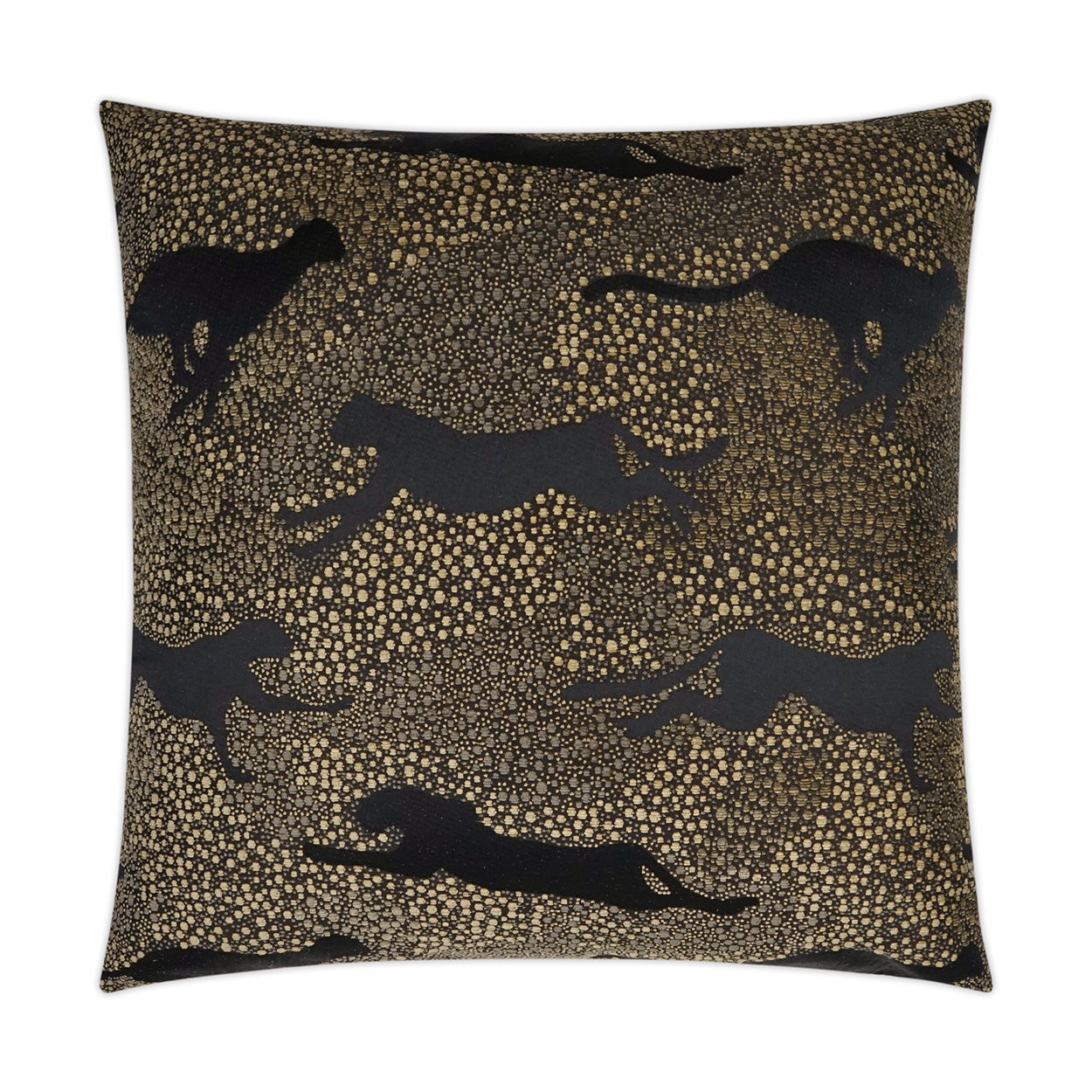D.V. KAP HOME   24" x 24" Jaglion Pillow - Ebony Novelty, Glam    - 3629-E-2424