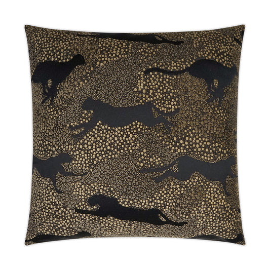 D.V. KAP HOME   24" x 24" Jaglion Pillow - Ebony Novelty, Glam    - 3629-E-2424