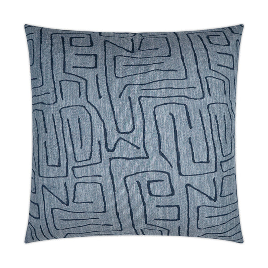 D.V. KAP HOME   24" x 24" Novato Pillow - Indigo Modern, Abstract    - 3636-I-2424