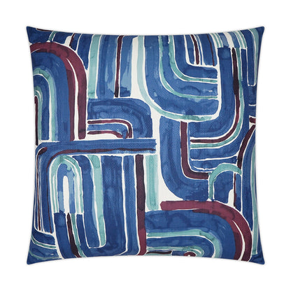 D.V. KAP HOME   24" x 24" Bender Pillow - Navy Modern, Abstract    - 3638-N-2424