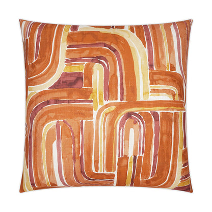 D.V. KAP HOME   24" x 24" Bender Pillow - Tangerine Modern, Abstract    - 3638-T-2424