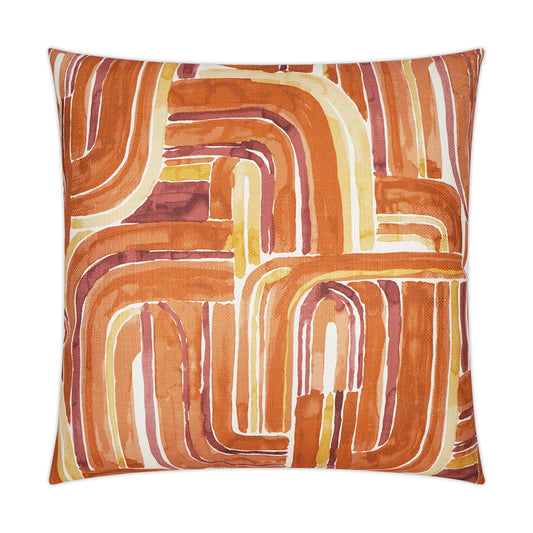 D.V. KAP HOME   24" x 24" Bender Pillow - Tangerine Modern, Abstract    - 3638-T-2424