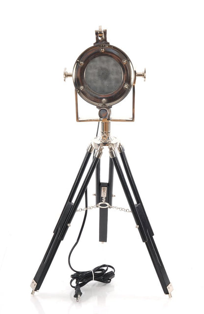 29" Silver Tripod With Metal Novelty Shade