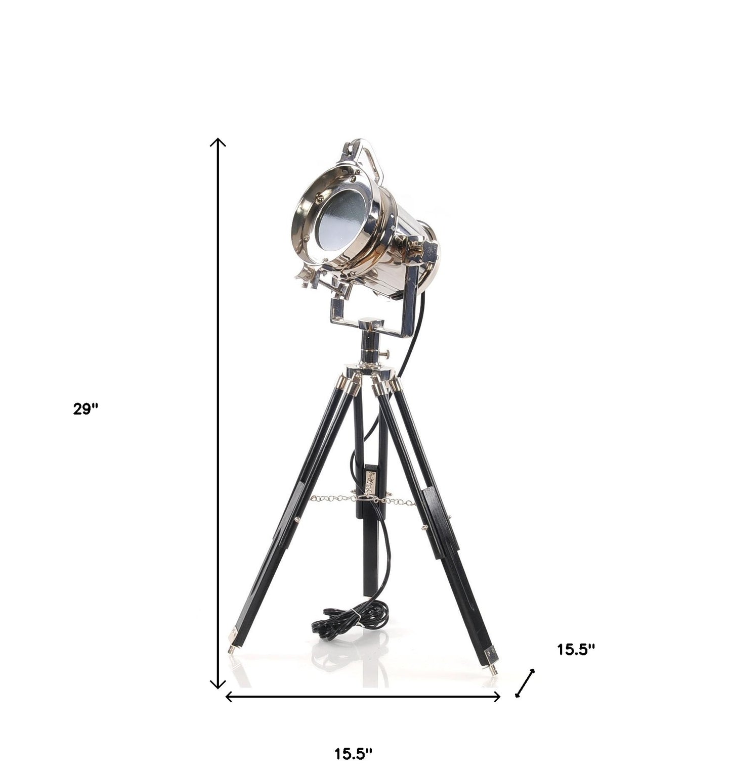 15.5" X 15.5" X 29" Alum Spot Light On Wooden Stand