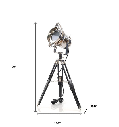 29" Silver Tripod With Metal Novelty Shade