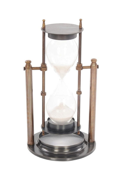 4.5" X 4.5" X 8.5" Brass Revolving Sandtimer