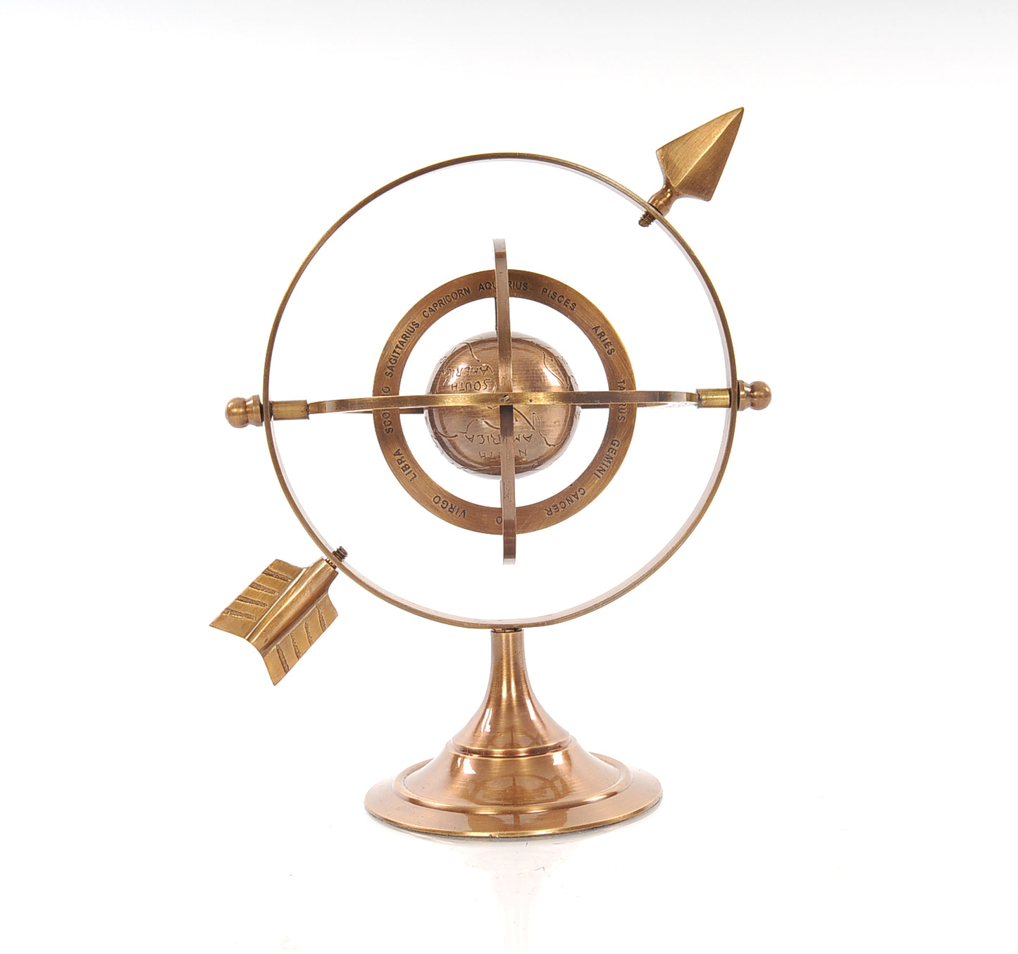 5.5" X 7" X 8.5" Brass Armillary