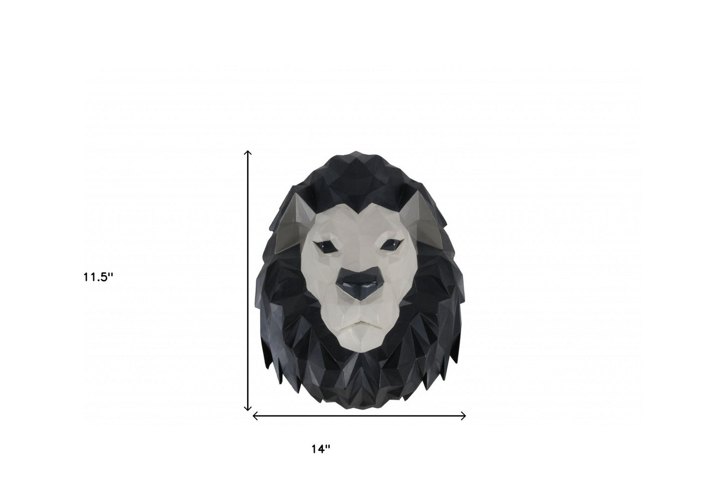 11.5" X 9.5" X 14" Origami Lion Head Wall Decoration