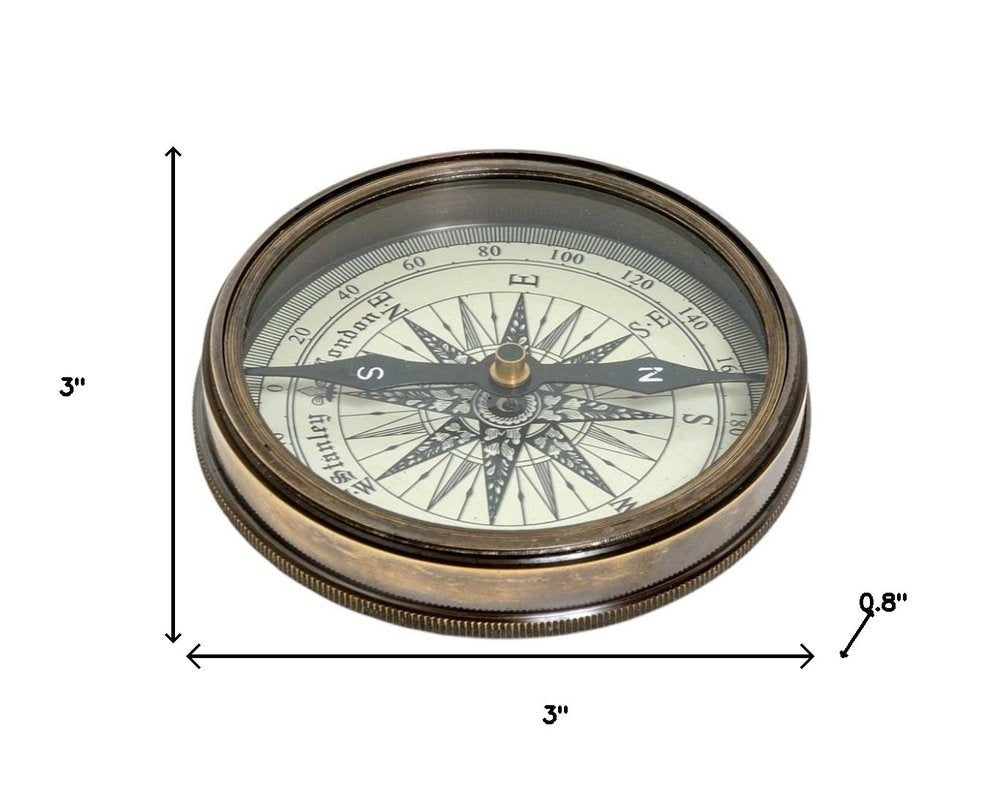 Brass Makers To The Queen Compass With Leather Case