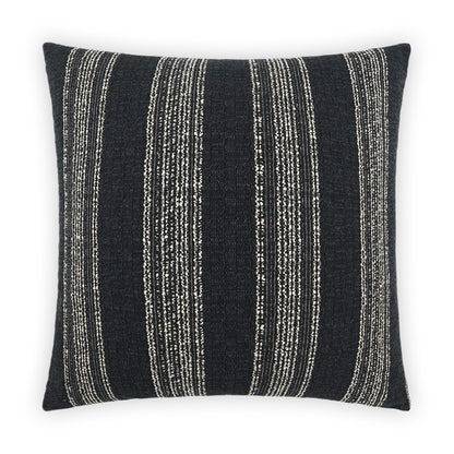 D.V. KAP HOME   24" x 24" Farkle Pillow - Black Global, Stripes    - 3644-B-2424