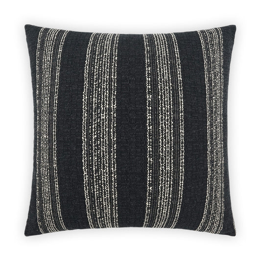 D.V. KAP HOME   24" x 24" Farkle Pillow - Black Global, Stripes    - 3644-B-2424