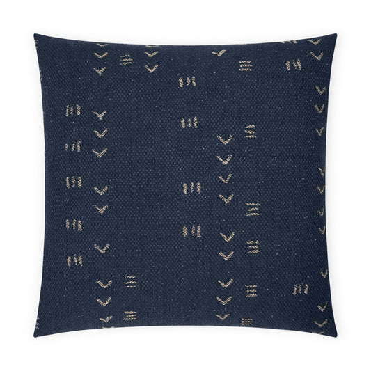 D.V. KAP HOME   24" x 24" Ollie Pillow - Navy Global    - 3645-N-2424