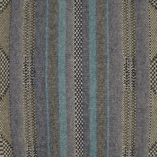 D.V. KAP HOME 3651-N-YARD Hours Fabric - Navy Global  Navy, Turquoise,Teal   - Hours