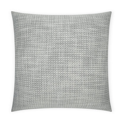Light gray square decorative pillow with a subtle woven speckled texture.