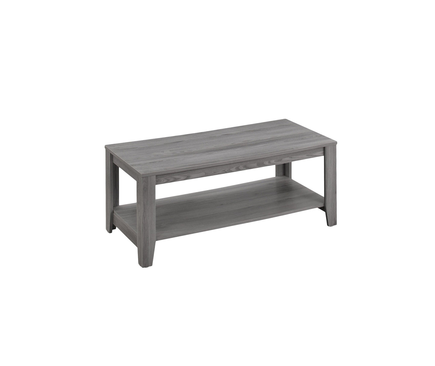 Set of Three 42" Gray Coffee Table With Shelf