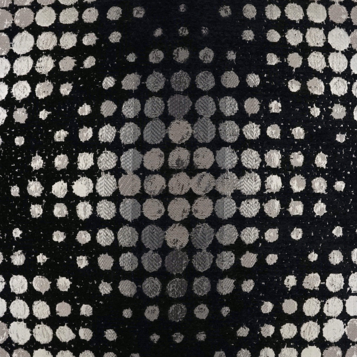 D.V. KAP HOME 3661-O-YARD Selfie Fabric - Onyx Circular - Dots, Transitional, Modern  Black, Grey, White   - Selfie