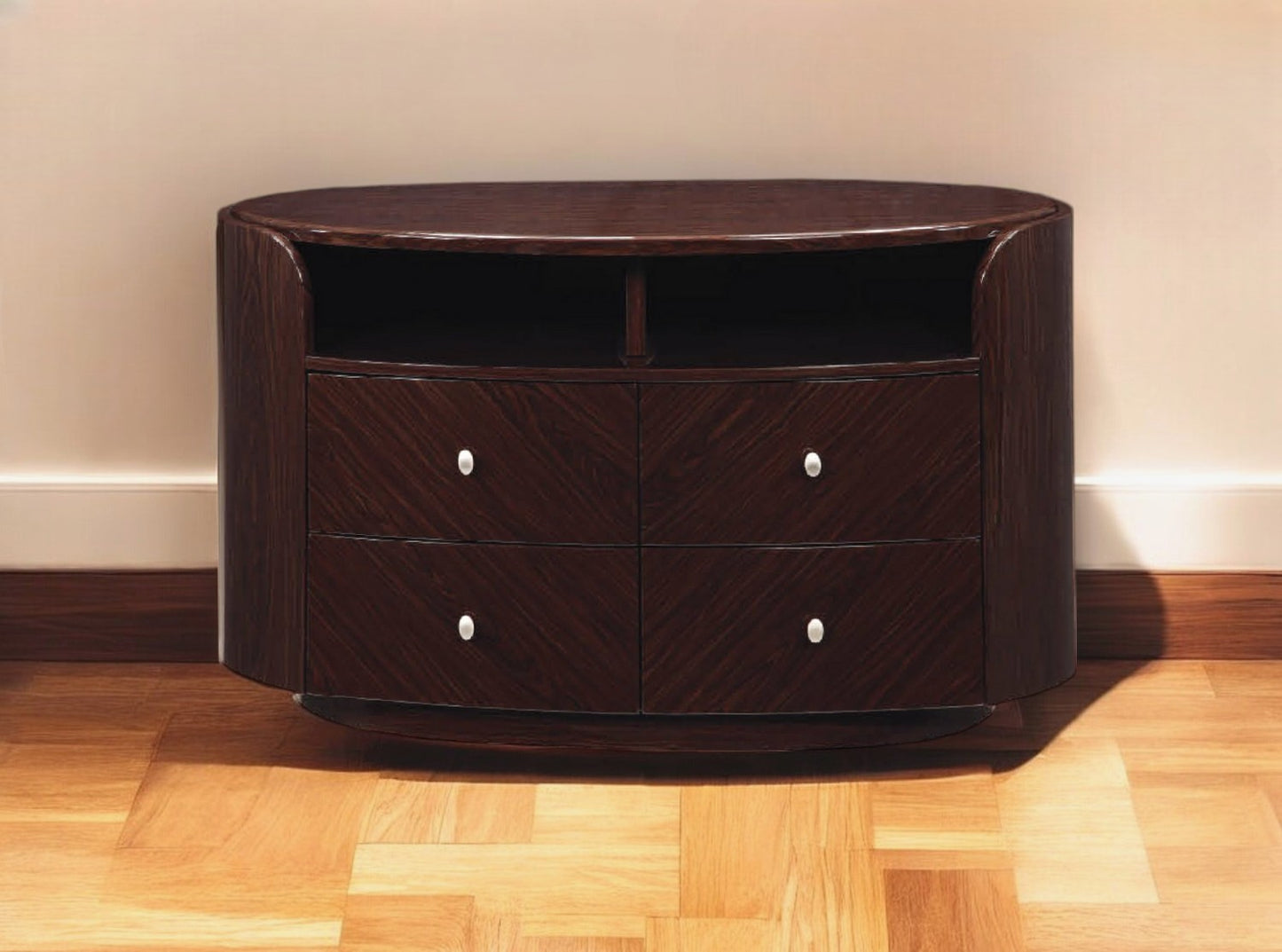 47" Dark Brown Cabinet Enclosed Storage TV Stand