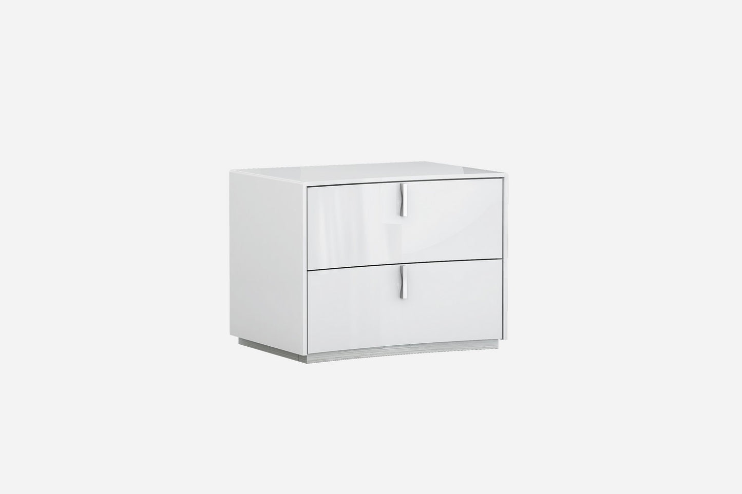 18" White Two Drawers Manufactured Wood Nightstand