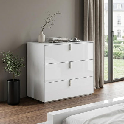 62" White Wood Six Drawer Double Dresser