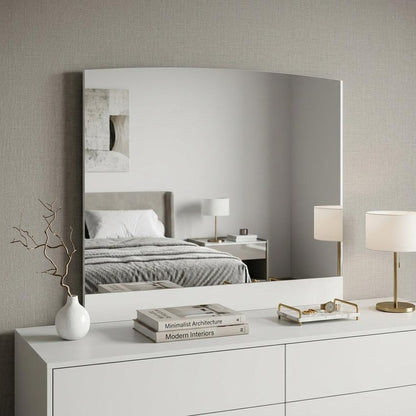 45" White Wood Framed Mounted Dresser Mirror