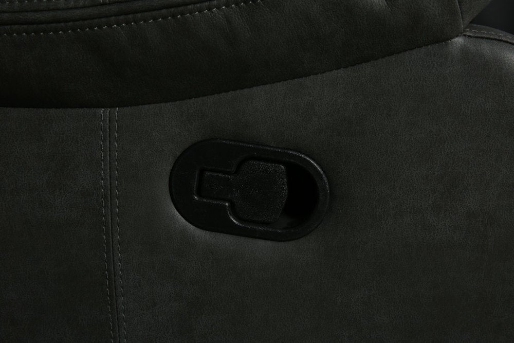 86" Gray Faux Leather Sofa With Black Legs