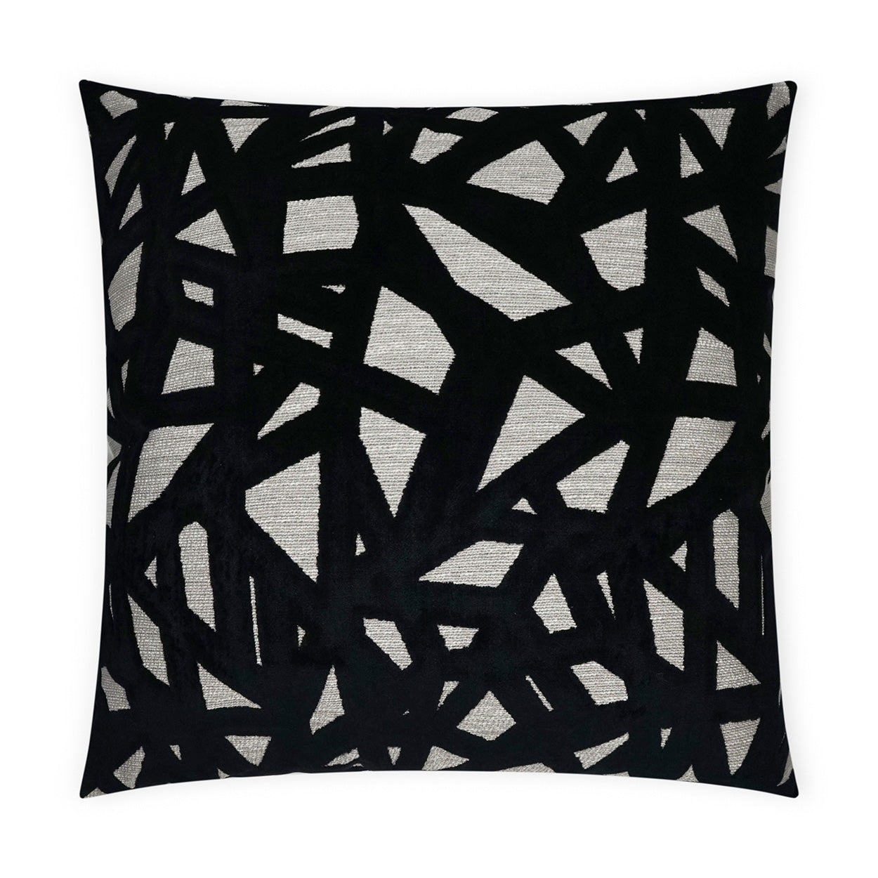 D.V. KAP HOME   24" x 24" Veleri Pillow - Black Abstract, Modern    - 3664-B-2424