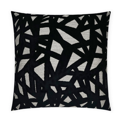 D.V. KAP HOME   24" x 24" Veleri Pillow - Black Abstract, Modern    - 3664-B-2424